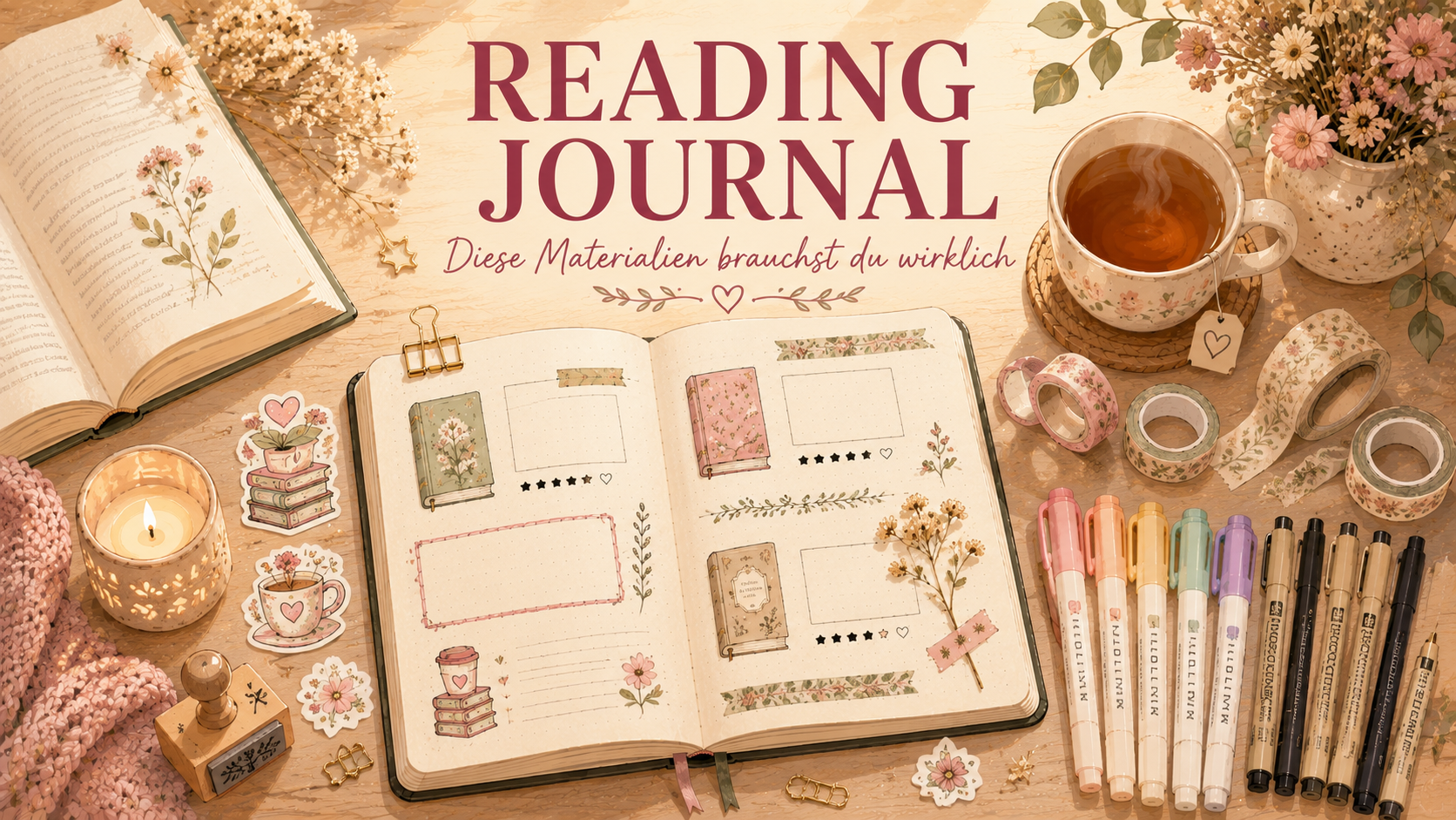 Reading Journal aesthetic: Diese 7 Materialien machen dein Journal Pinterest-tauglich